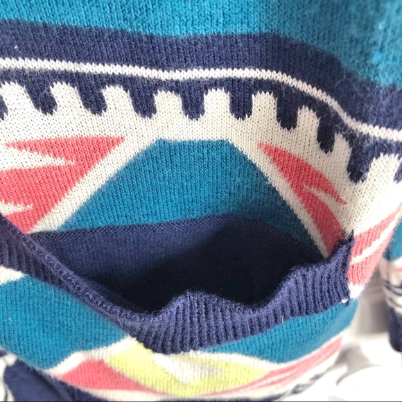 Nollie Boho Blue Aztec Print Long Grandpa Cardigan Small - Picture 6 of 14